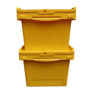 Contenedores de almacenamiento de plástico con tapas abatibles